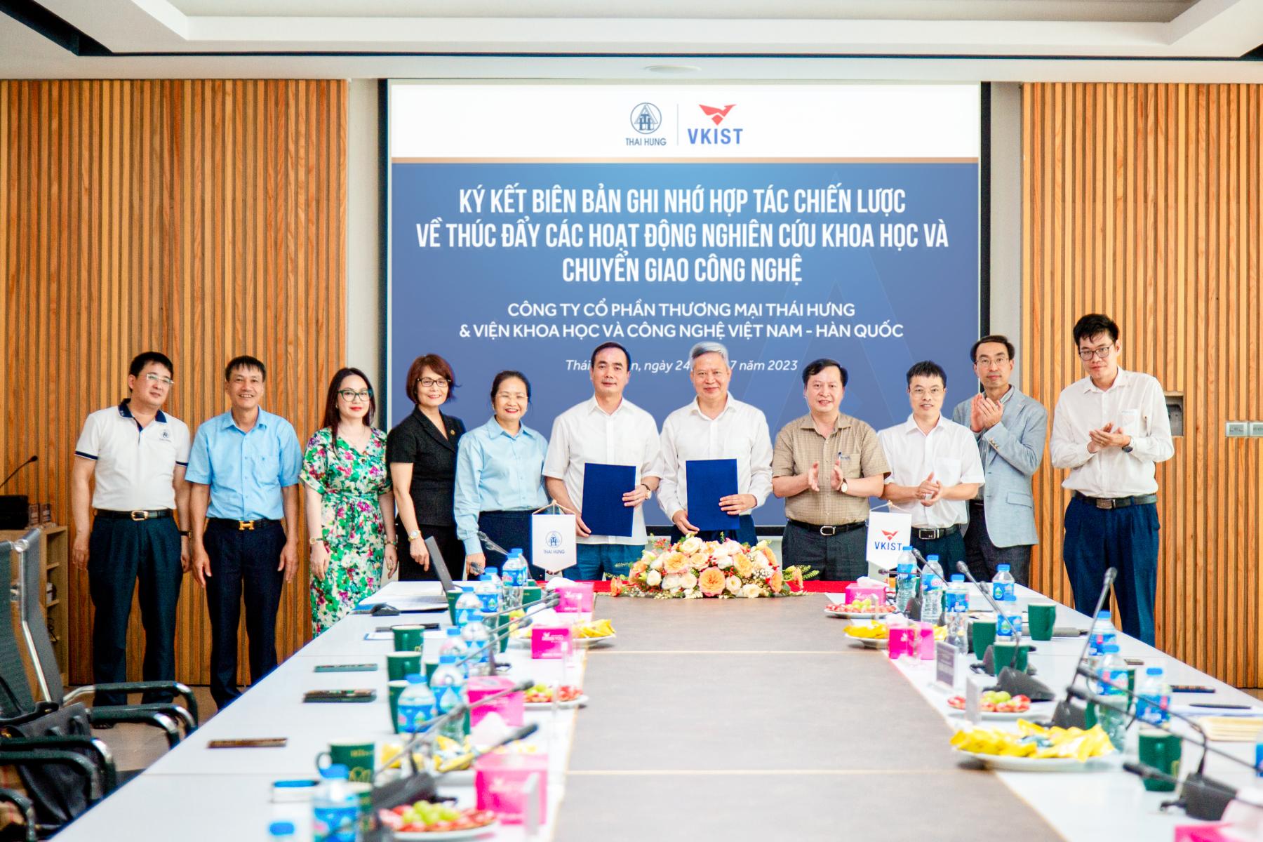 VKIST – Thái Hưng ký kết biên bản ghi nhớ hợp tác chiến lược về thúc đẩy các hoạt động nghiên cứu khoa học và chuyển giao công nghệ