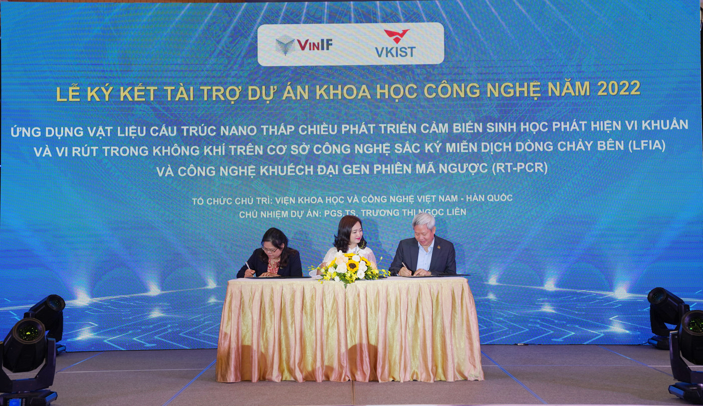 VinIF and VKIST signed a sponsorship agreement for a Science and Technology Project in 2022